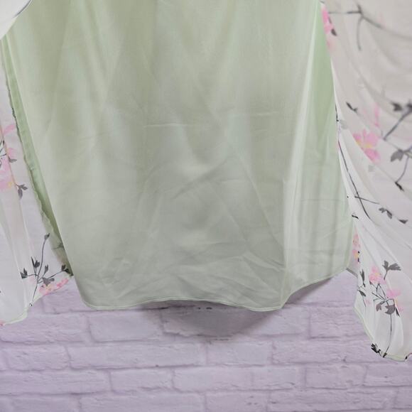 MS Self-Portrait Green Floral Pleat Mini Dress Women Size 2 NWT Sweetheart Cute - Picture 5 of 15